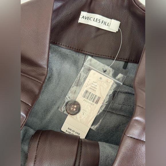 Anthropologie Leather Shorts Avec Les Filles - Picture 2 of 4